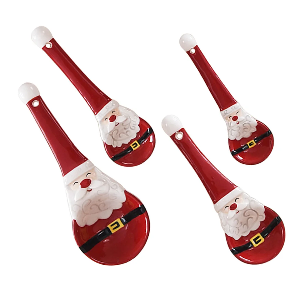 

1Set Ceramic Santa Claus Measuring Spoon Set Cute Christmas Kitchen Accessories Baking and Cooking Essentials Teaspoon Scoop