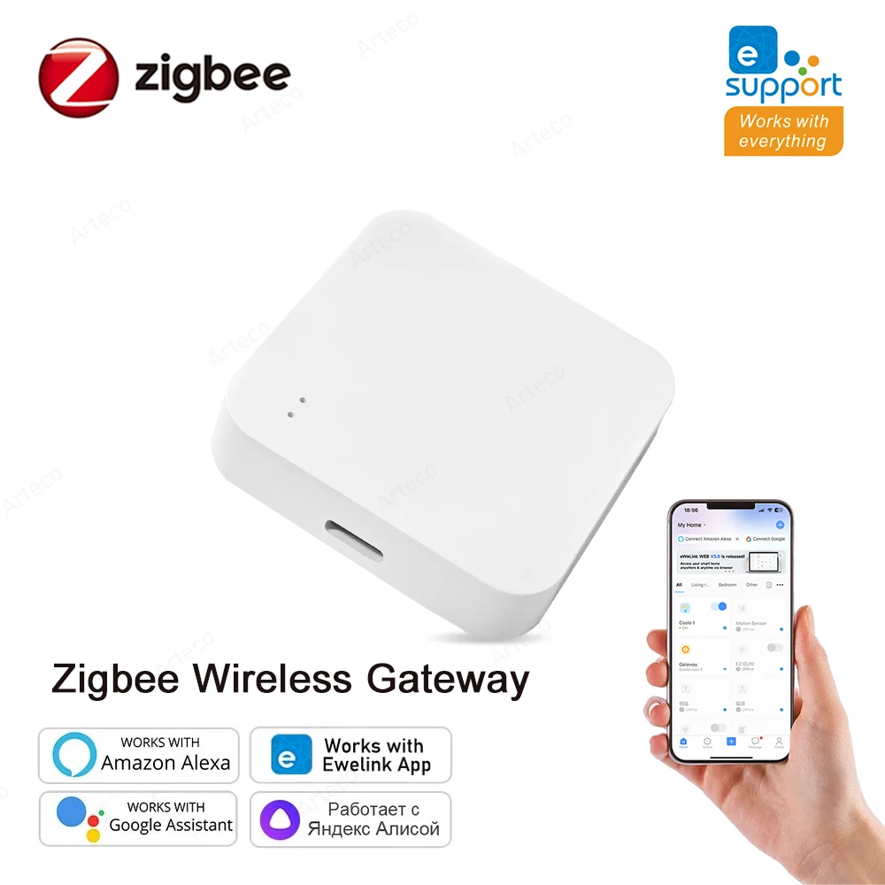 

Zigbee 3.0 Gateway Hub Smart Home Wireless Bridge EWelink App Remote Control Automation Device For Amazon Alexa Google Home