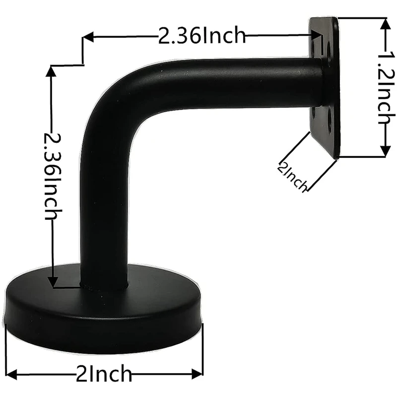 AT03 Top 6 ชิ้นสแตนเลสสตีลบันได Handrail Bracket,Heavy Duty ราวบันไดสนับสนุน, ราววงเล็บสําหรับรางแบน