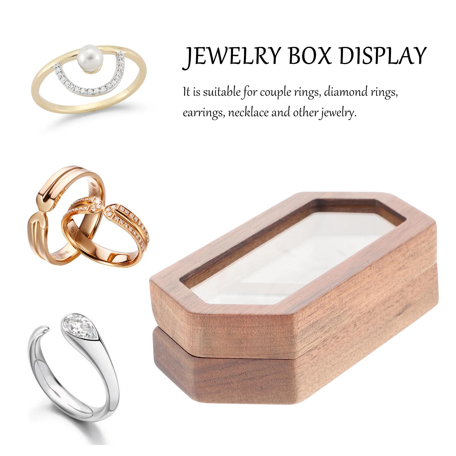 

Wooden Jewelry Box Storage Case Organizer Retro Style Magnetic Closure Gift For Women Men Couples Wedding Anniversary Birthday