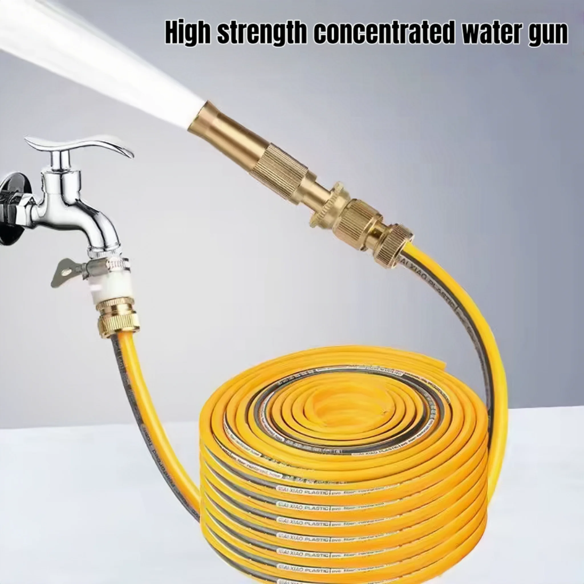 Alloy Water Gun High-Pressure Direct Spray Nozzle, Adjustable in Multiple Levels, Water Spray Gun for Car Washing and Watering