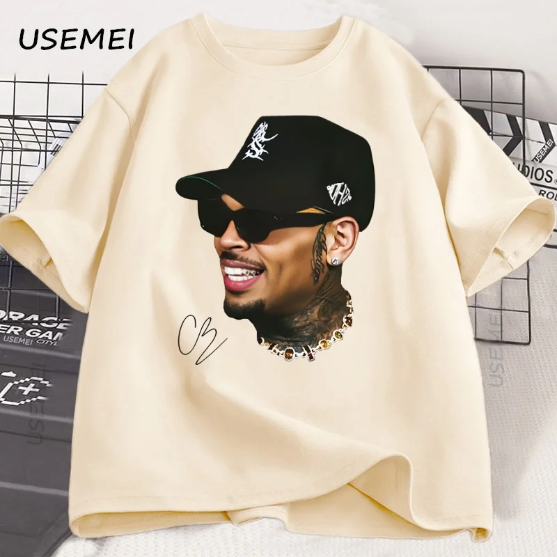 كريس براون تي شيرت Breezy Bowl XX مغني الراب تي شيرت عادية كم قصير رقبة مستديرة التي شيرت الحفل الموسيقى الهيب هوب ملابس للرجال