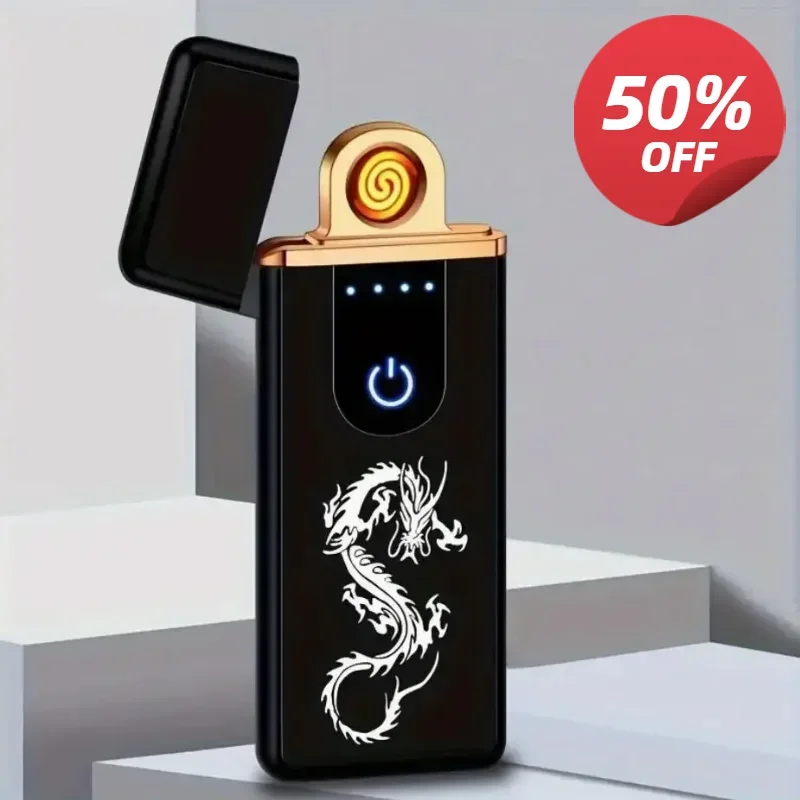 1pc Metal/ABS USB Charging Lighter, Touch Sensitive Electric Hot Wire Lighter Mini Arc Rechargeable Lighter Windproof, Best Gift