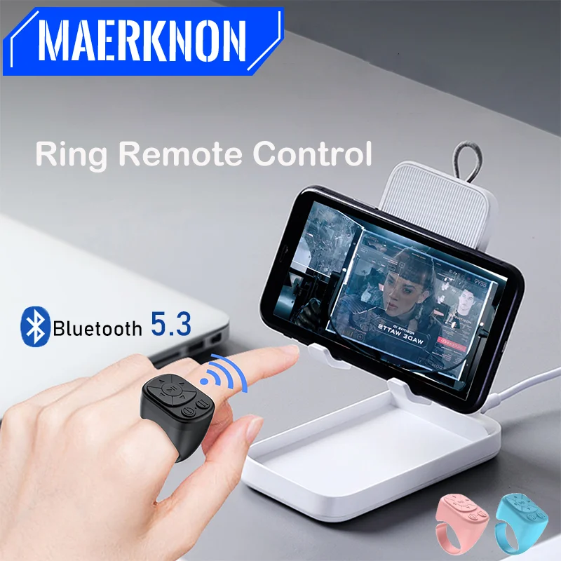 

New Bluetooth Ring Remote Control Page Turner Compatible With IOS (above 14.8 version) And Android Device For Mobile Phone/iPad