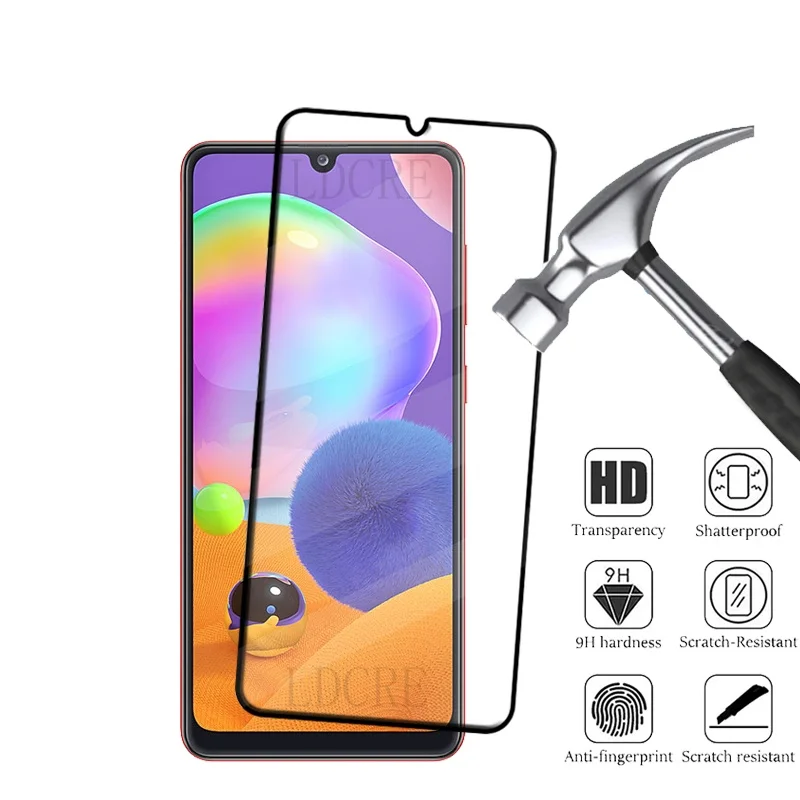 4 Stuks Voor Samsung A31 Glas Samsung Galaxy A31 Gehard Glas 9H Beschermende Volledige Cover Lijm Voor Screenprotector Samsung A31 A 31