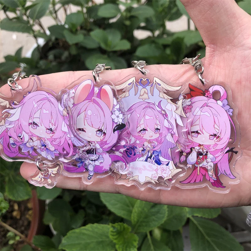 Game Honkai Impact 3 Elysia Cosplay Accessories Keychain Anime Pendant Badge Gifts