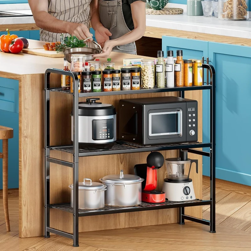 Multifunctional cabinets, kitchen shelves, floor-to-ceiling household multi-layer storage racks, microwave racks, grocery