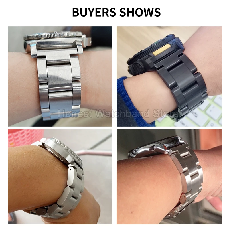 Pulseira de relógio de aço inoxidável espessada, resistente ao suor, adequada para a pele, 22mm 24mm 26mm, para panerai diesel luminor