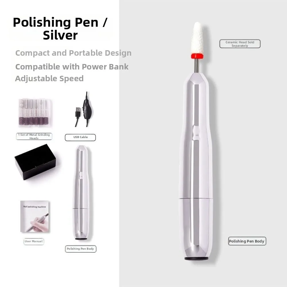 Perceuse à ongles électrique à grande vitesse, équipement de manucure professionnel Portable avec forets à faible bruit