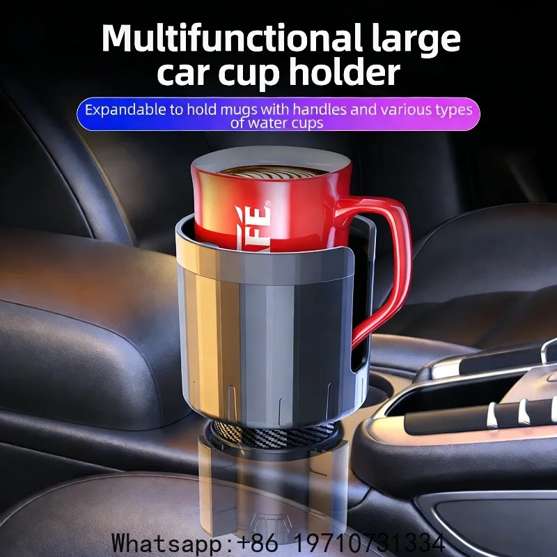 XL Automotive Drink Caddy: Expandable Base Organizer for Oversized Tumblers, Insulated Flasks, and Coffee Travel Mugs