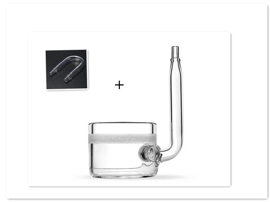4CM-5CM Big Surface Aquarium Glass CO2 Diffuser with U Connecting Glass Pipe..