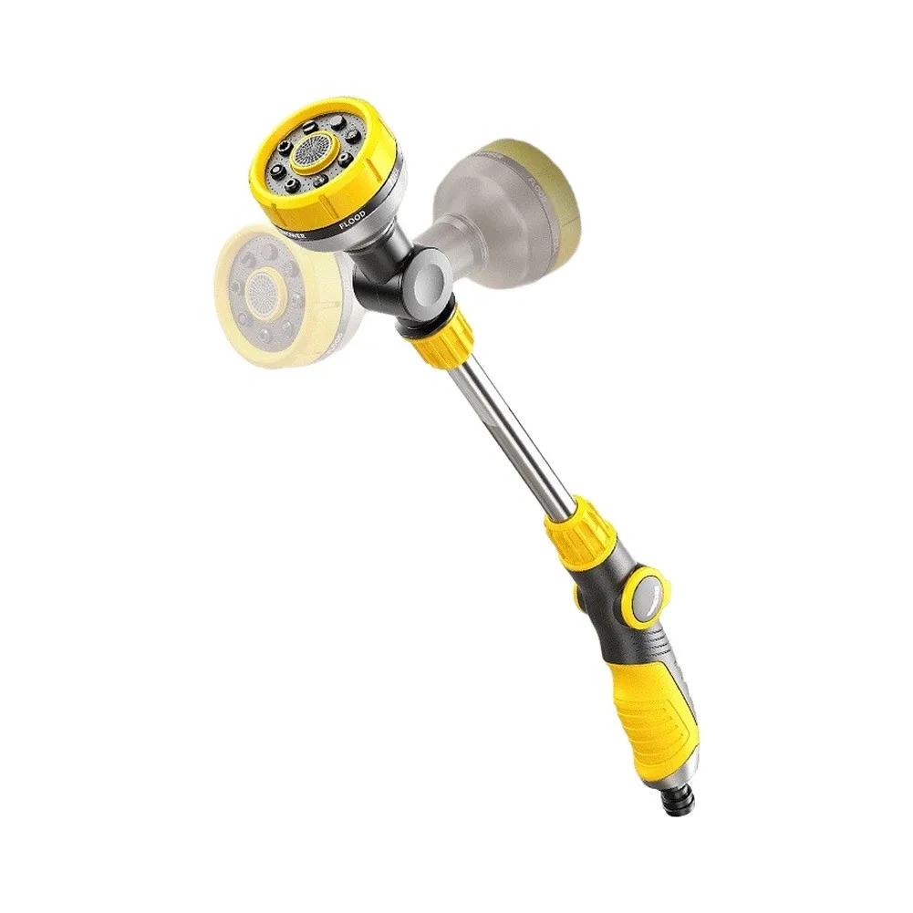 Zinc Alloy Hose Spray Boom with 10 Adjustable Spray Patterns 180 Degree Swivel and Thumb Valve for 3/4 Inch Hose Fitting