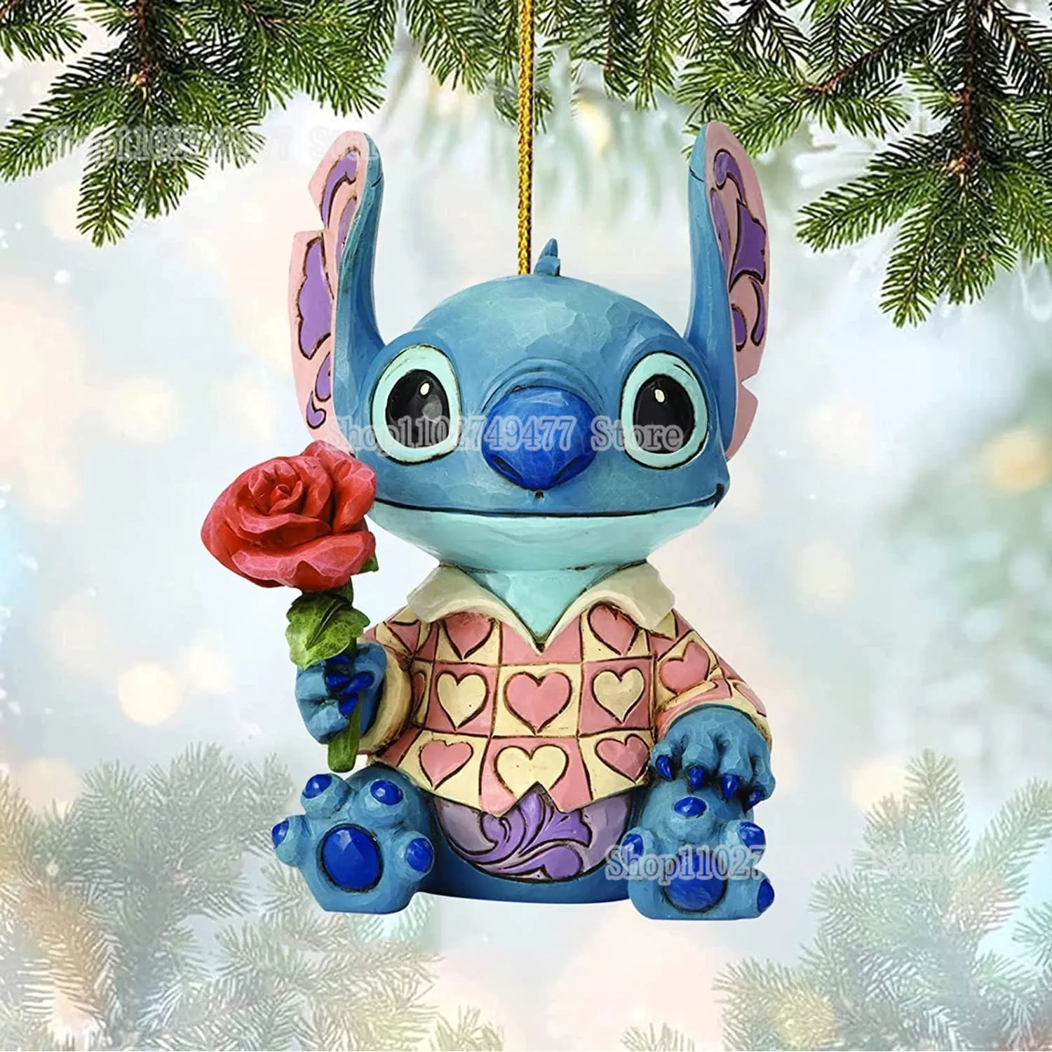 Christmas Stitch Pendant Cartoon Anime Xmas Tree Atmosphere Decoration Children's New Year Gifts Party Holiday Drop Ornaments