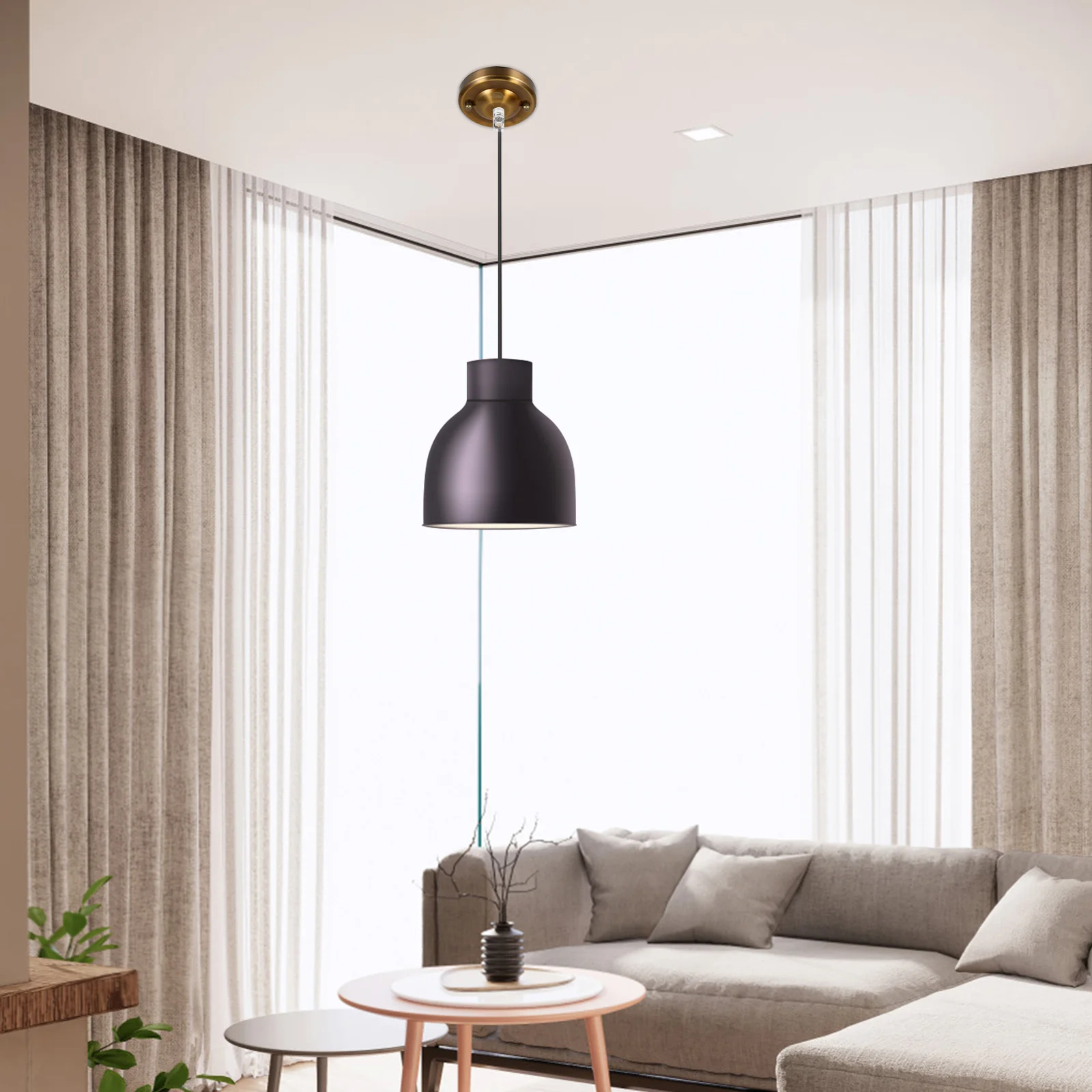 

1 Set Iron Plate Round Pendant Light Base Classic Style Dining Room Decor Easy Installation Durable Ceiling Pendant Decoration