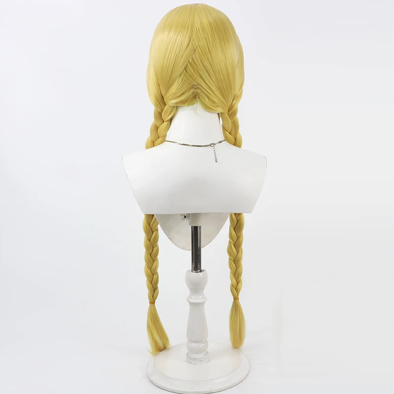 Choco Mitsumata Cosplay Wig Maebashi Witches Yellow 80cm Long Heat Resistant Synthetic Hair Halloween Carnival Party + Wig Cap - view 5