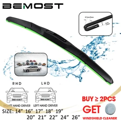 BEM-Universal U Hook Car Wiper Blade, pára-brisas, Gel de sílica, limpadores híbridos automáticos, 14 