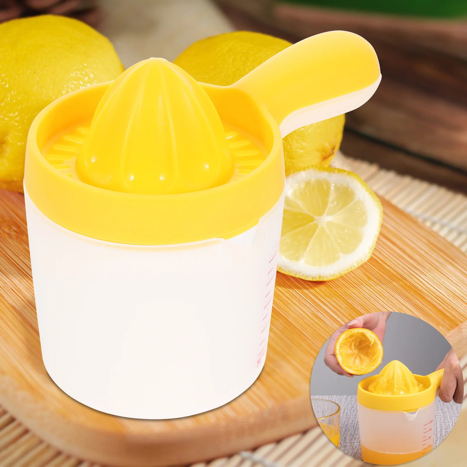 

Lemon Juicer Manual Fruit Squeezer Kitchen Supply Small Size Transparent Yellow H Press Citrus Juicer For Home Use With PP
