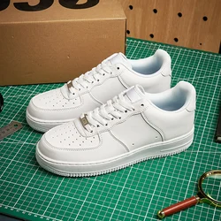 White shoes for men, all-match sneakers, thick-soled boys' pure white shoes, women's trendy shoes