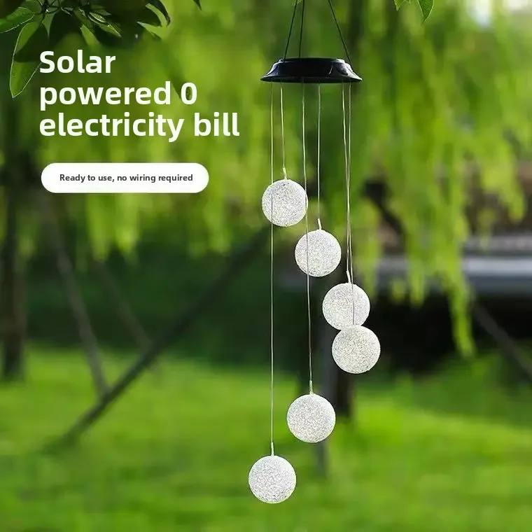 Waterproof Solar Butterfly Wind Chime Light Hanging Colorful LED Lamp For Patio Balcony Backyard Landscape Ornament
