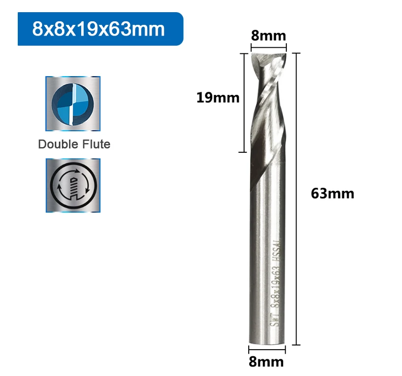 Xcan Schaft fräser Hoch geschwindigkeit stahl m2 Metalls ch neider 2 Nuten gerader Schaft CNC Fräser für Holz Aluminium Stahl 2-12mm