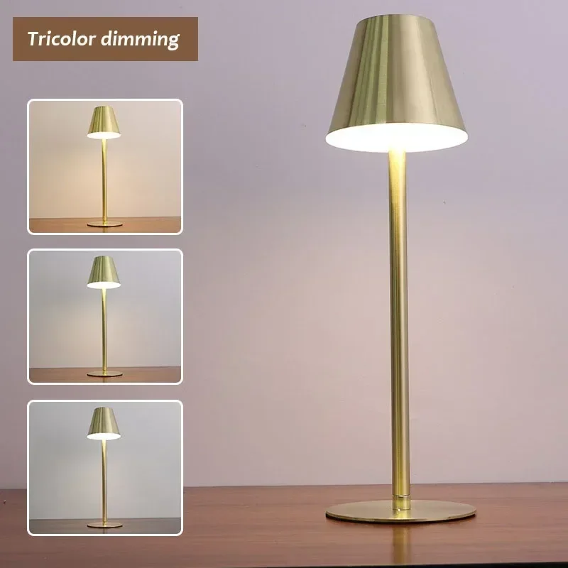 Cordless Table Lamp Dimmable Bedside Lamps Restaurant Atmosphere Lighting Desk Light for Room Decor Study Reading Lampara