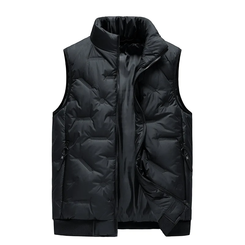 

2023 Autumn/Winter New Men's Standing Collar Plus Size Warm and Thick Cotton Vest