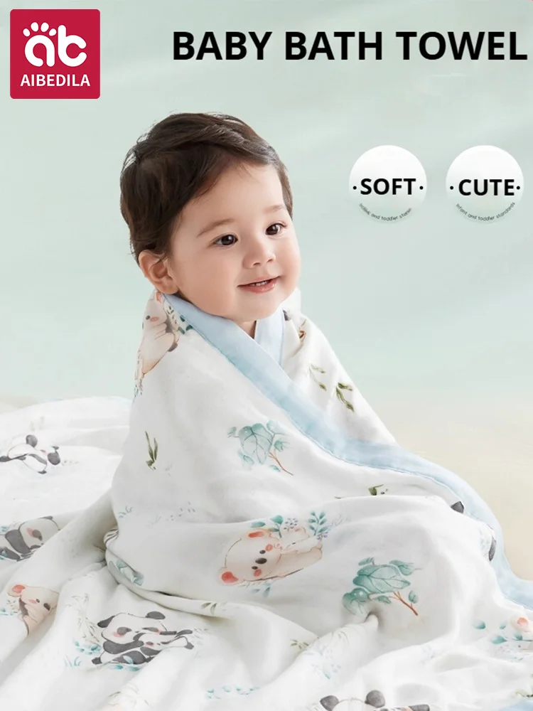 

AIBEDILA Baby Bath Towel Absorbent Soft oft 6-Layer Large-Size Kids' Bath Towel Cotton Bath Towel Baby Blanket Gift Box Set