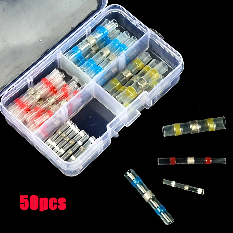 Solder Seal Wire Connectors Heat Shrink Insulated Electrical Cable Terminals Waterproof Butt Splice Wire Connector Kit