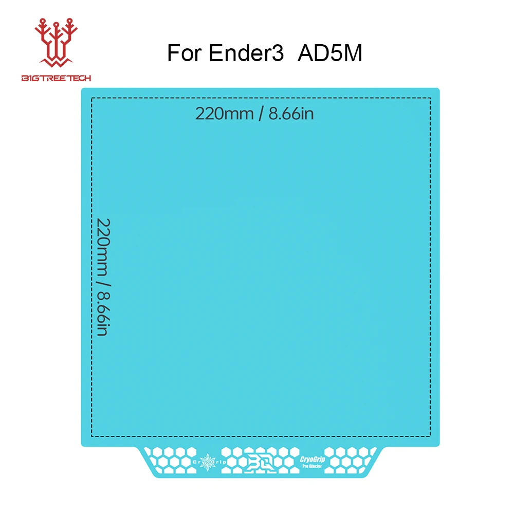 BIQU Panda Build Plate CryoGrip Pro Coating Geen Verstopping Verzinkstaal Dubbelzijdig voor BambuLab X2D Voron Kobra Ender K1 3D Printer