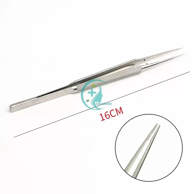 Pinças microcirúrgicas oftálmicas com plataforma dentada, Eye Surgical Instruments, Aço inoxidável