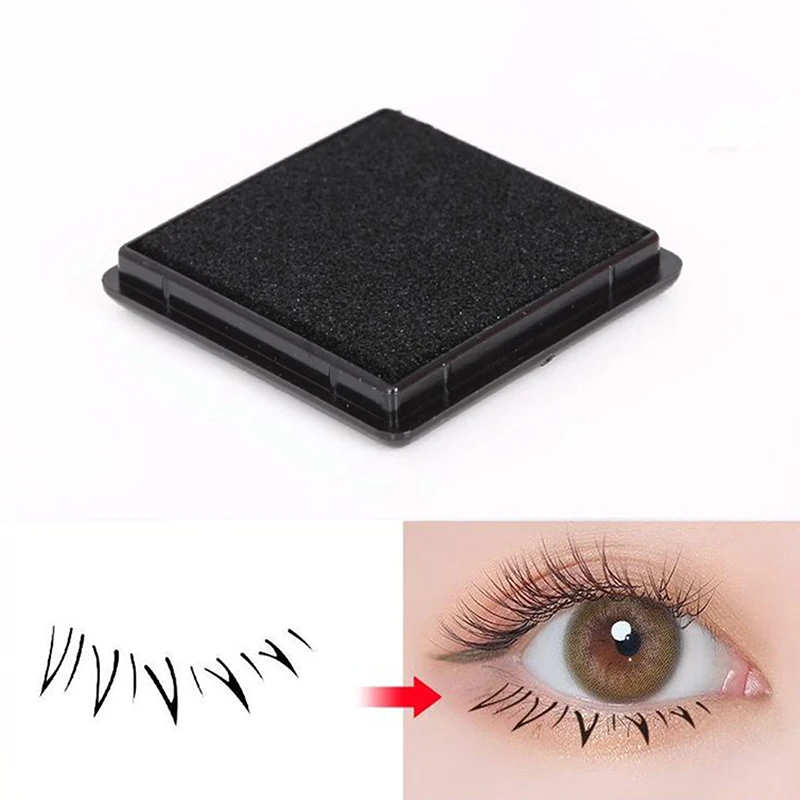 Black Lower Eyelash Stamps Inkpad Washable Beginner False Eyelash Eye Makeup Tool Soft Sponge Inkpad For Lower Eyelash Extension