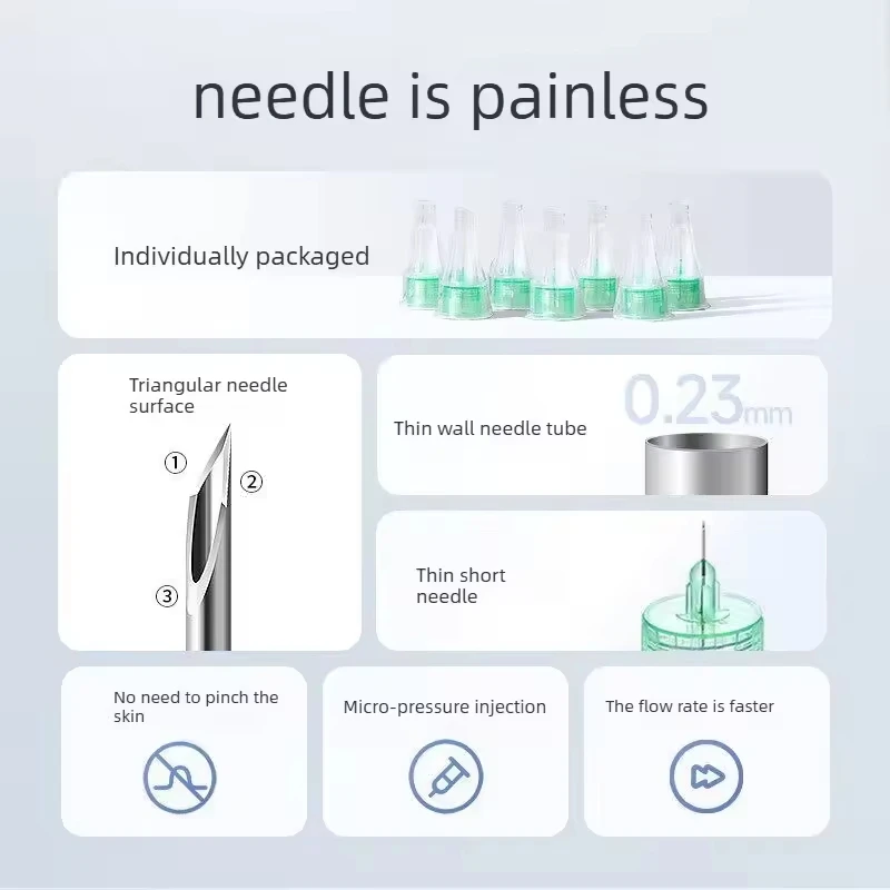 50Pcs Disposable Insulin Pen Needles 0.23mm (32g) *4Mm Suitable for All Insulin Injection Pens, Sterile Single-Use Fine Needle Accessories view 2