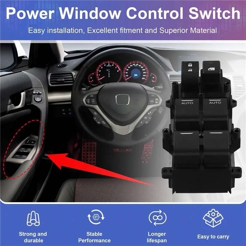 

A80X-35750-SZA-A31 Double Auto Electric Power Window Control Switch For Honda Accord 8 VIII Pilot 2011-2015 35750SZAA31