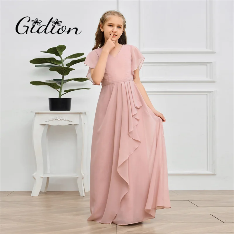 

A-Line Junior Bridesmaid Dress For Children Festivity Celebration Wedding Birthday Evening Party Banquet Ceremony Pageant Ball