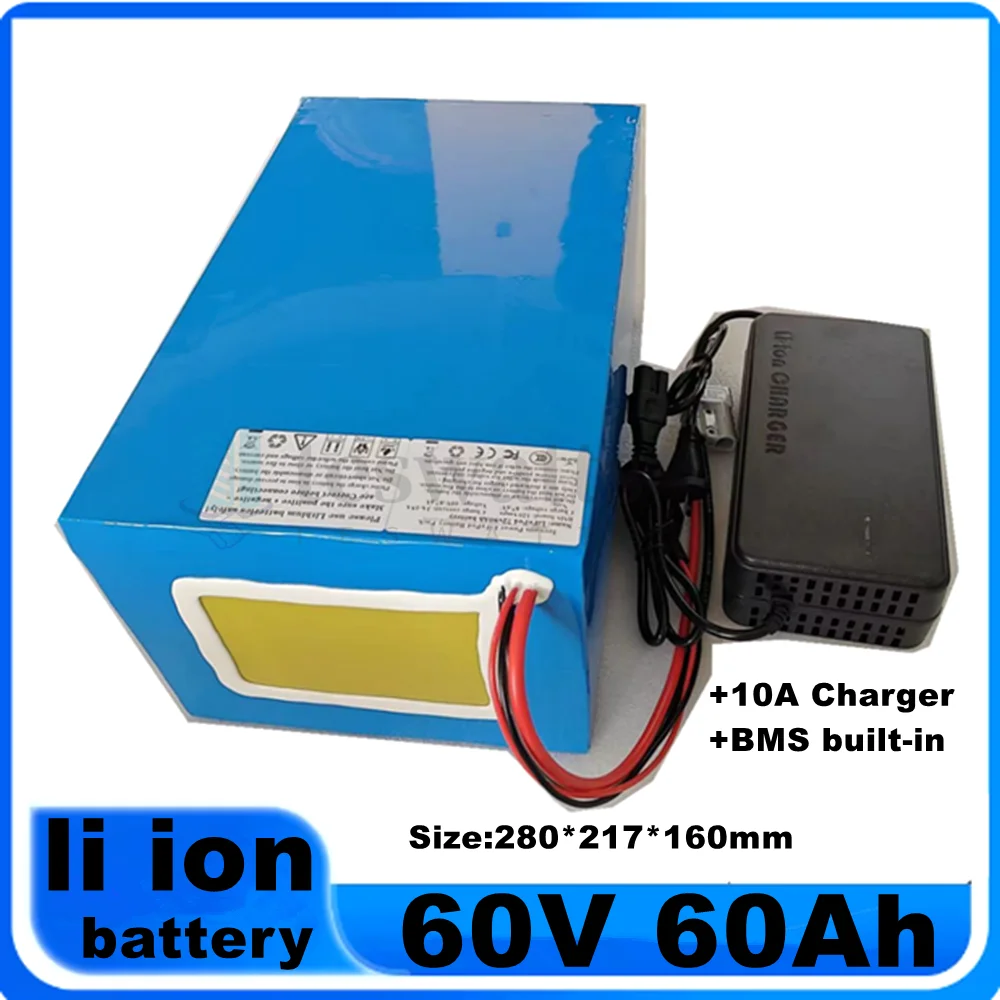 battery 60v 60ah Lithium ion battery for 3000w 4000w douha Electric two three wheels tricycle