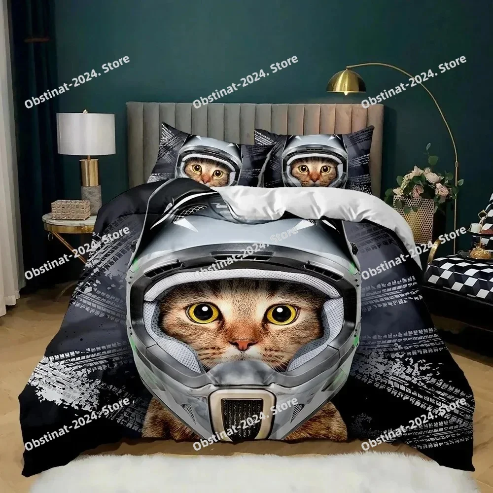 

Cats Duvet Cover Set Twin For Girl Boys Cute Cat Pattern Bedding Set 3D Cat Comforter Cover Animal Polyester Quilt Cover