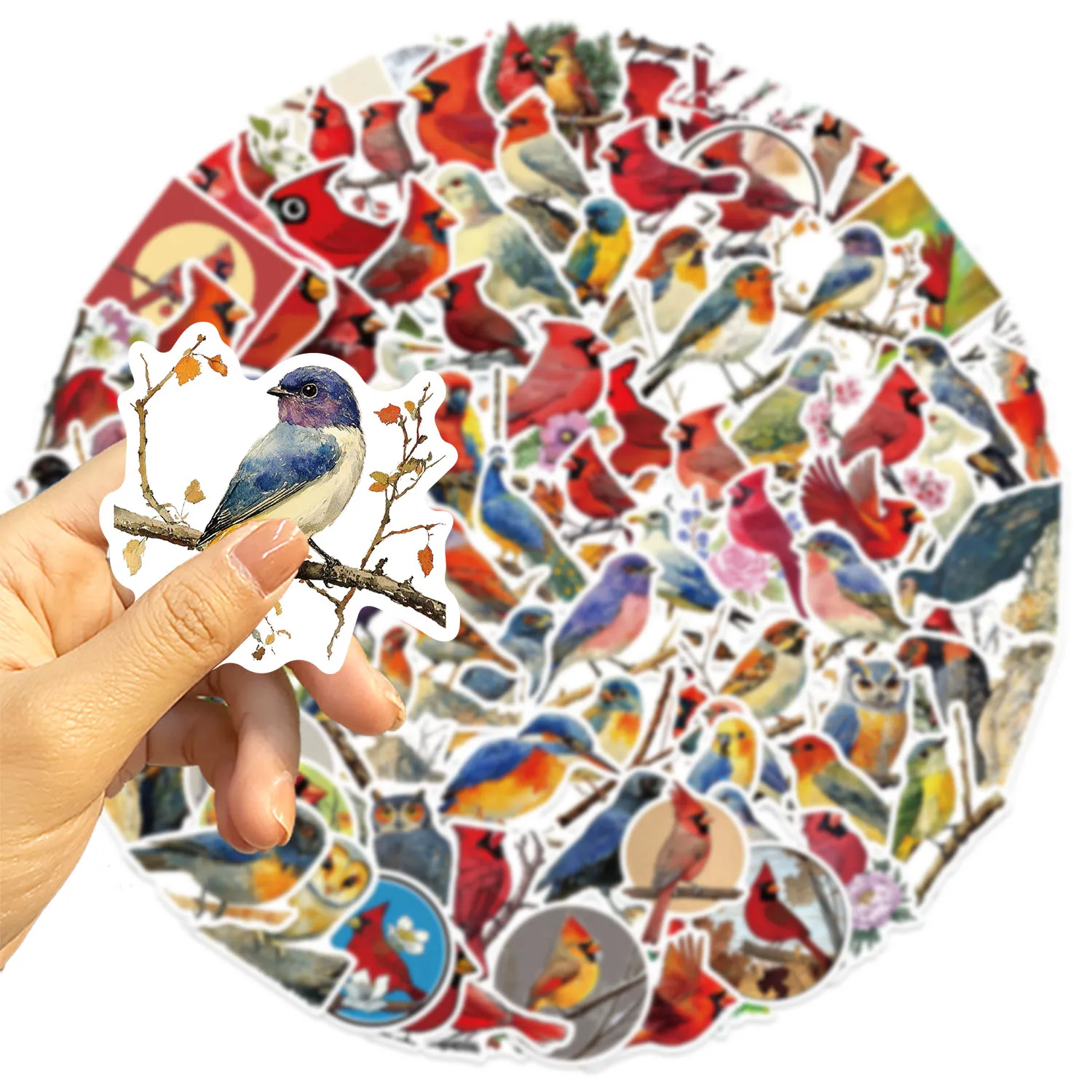 106 Cartoon Colorful Birds Retro Series Graffiti Stickers Animal DIY Mobile Phone Water Cup Skateboard Waterproof Wholesale