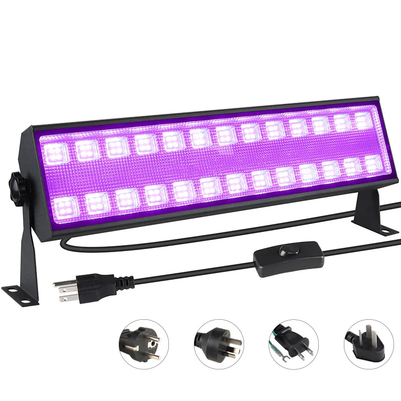 100WLED Floodlight UV Stage Strip Light Purple Lights Wall Washer Holy Festival Fluorescent Lamp