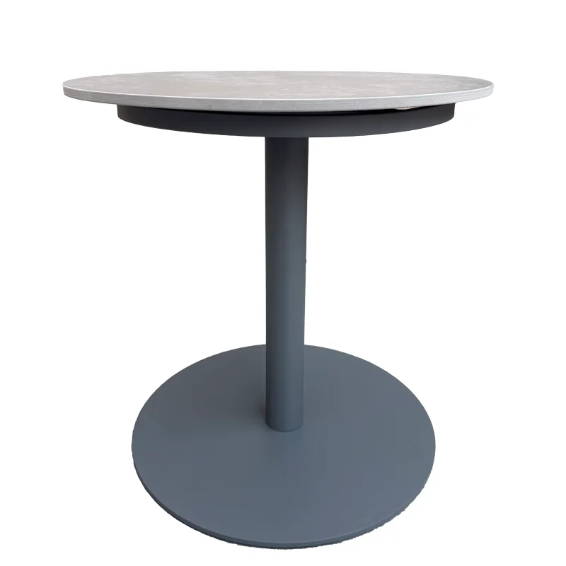 

Minimalist & Stable, Sintered Dark Gray Aluminum Side Table, Round End Table, for Patio/Deck