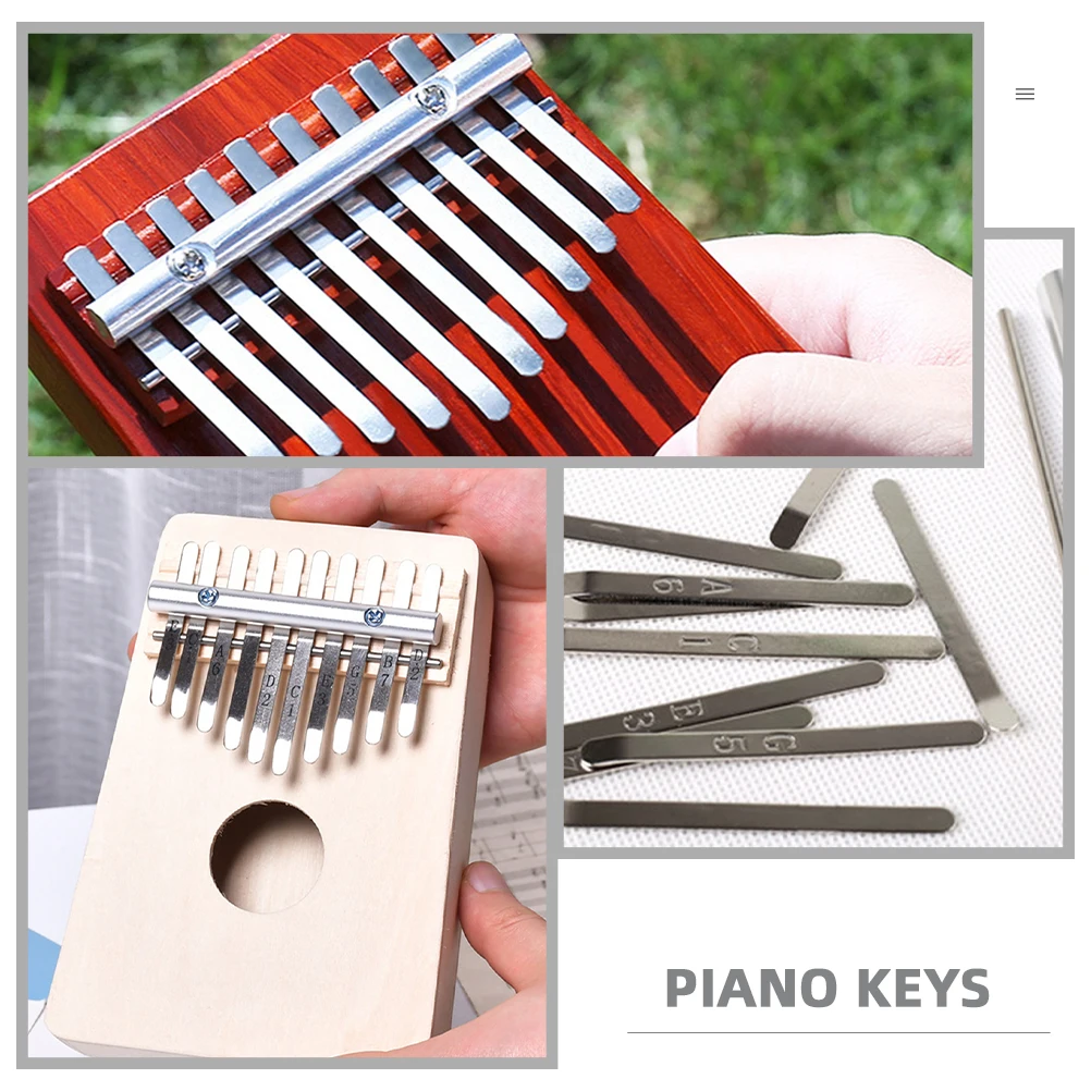 

1 set 1 Set Kalimba Accessories Thumb Piano 10 Key Replacement Parts Alloy Engraved Notes Easy Assembly Portable Clear Sound