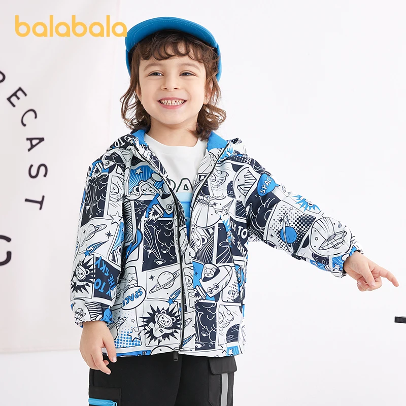 

Balabala Toddler 2023 Boy Jacket Spring Cartoon Trendy Fashion Personality Casual Simple Hooded Top