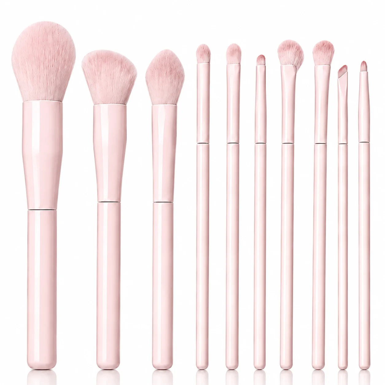 Image of 10-teiliges Make-up-Pinsel-Set für Anfänger – für Puder, Foundation, Konturierung, Verblenden, Lidschatten, Concealer, Augenbrauen, Eyeliner & Lippen