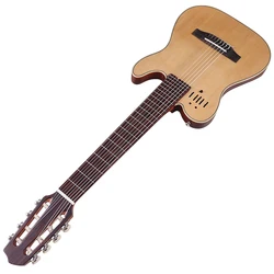 Solid Spruce Wood Top 8 Strings Silent Classical Guitar Cutaway Design 7 String Electric Silent Guitar