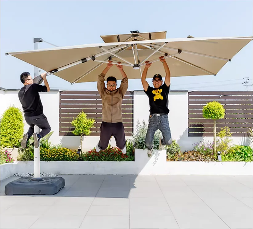 Sun Loungers Umbrella Set Foldable Waterproof Sun Umbrella Chair Outdoor Large Restaurant Beach Use