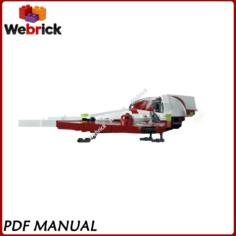 

Compact Aerospace Interceptor MOC Building Blocks Set, DIY Assembly Starfighter Model For Desktop Display