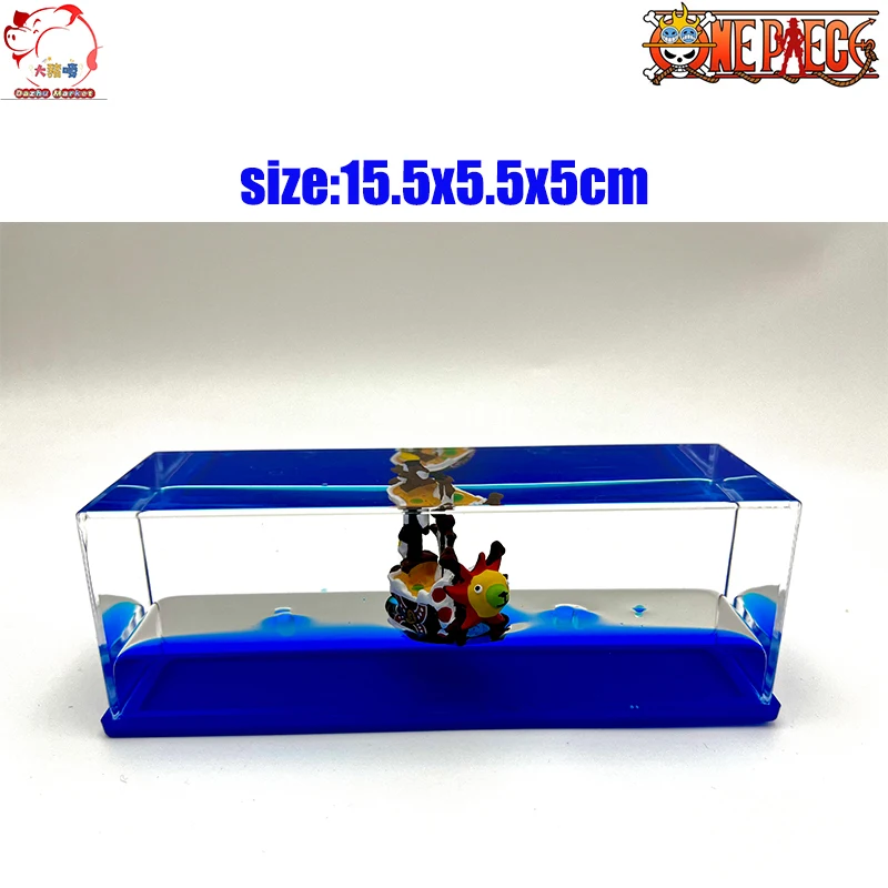 Figuras de One Piece para niños, adorno de botella fluida de barco soleado, decoración creativa, mercancía de Anime, juguete para niños, regalo de cumpleaños