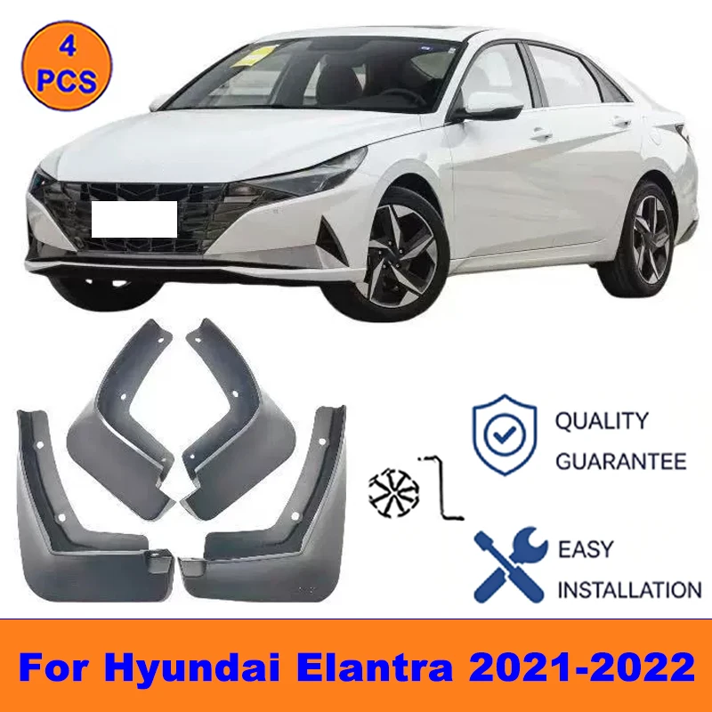 

4Pcs Mud Flaps For Hyundai Elantra 2021-2022 - Splash Guards Front&Rear Wheel Fender Mudguards Car Exterior Protection Parts