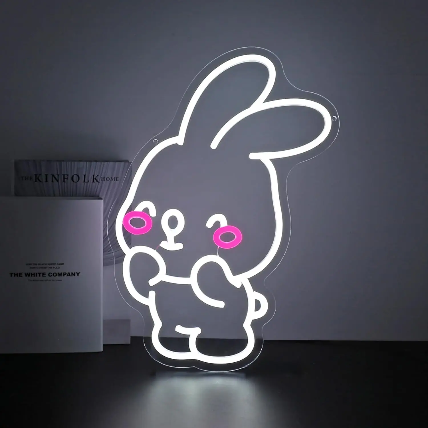 Rabbit Neon Sign for Wall Decor Neon Light Up Signs Home Decor for Bedroom Club Party Bar Shop USB Power with Dimmable Switch