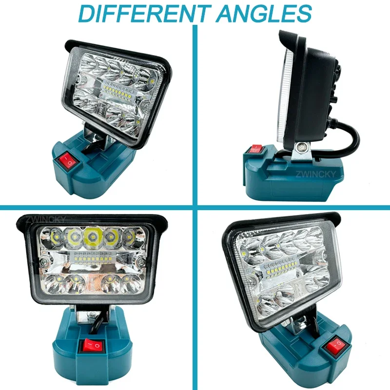 Car LED Working Lamp Light Flashlight Torch Spotlight For Makita 18V Li-ion Battery Jobsite Camping Fishing Emergency Lighting