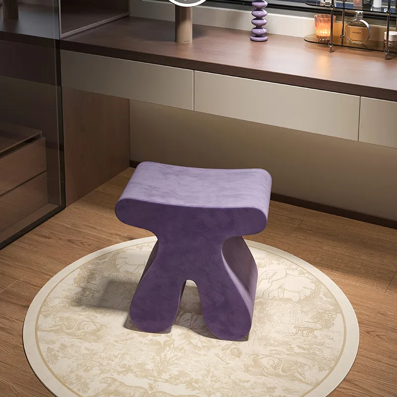 Bedroom Furniture high-end makeup chair female bedroom dressing table small stool modern minimalist cream style nail salon stool view 3